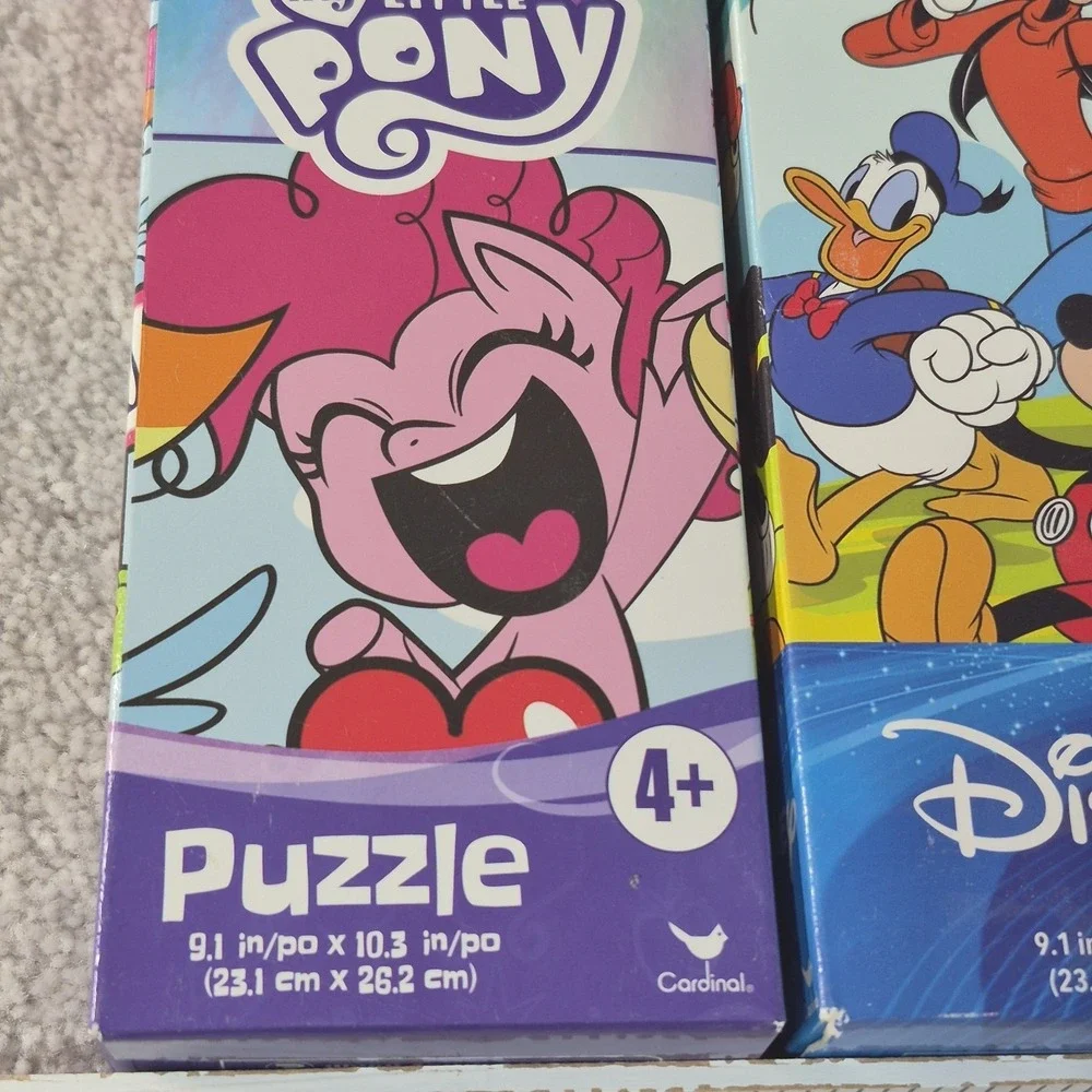 Lot of 3 My Little Pony, Peppa pig, Mickey Mouse kids puzzles 24pc Size 9.1x10.3